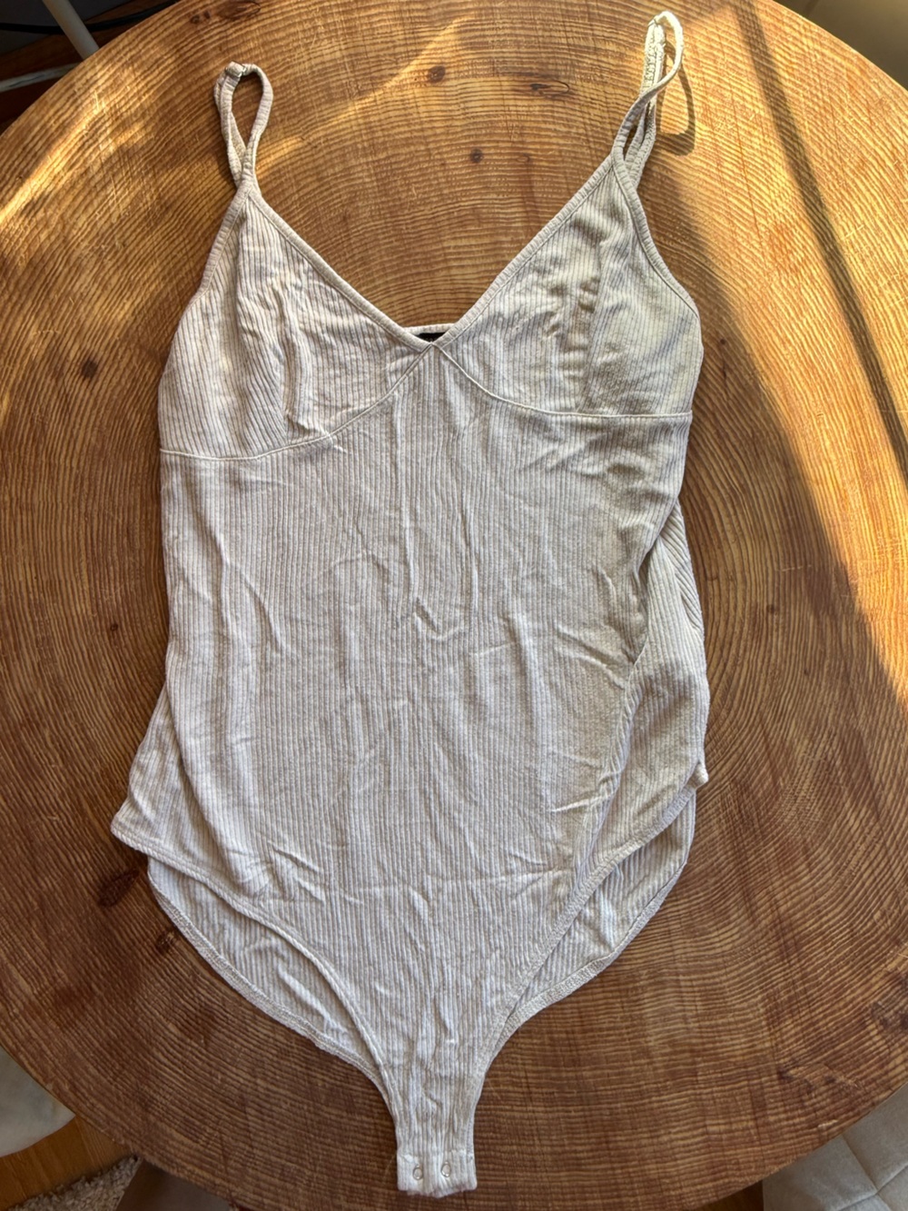 Forever 21 Ribbed Sweetheart V-Neck Cami Bodysuit - Size XL